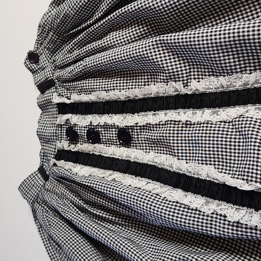 Vintage Handmade  Mid 1900's Crinoline lined gingham skirt Jr 23 in waist - XS - Picture 7 of 7